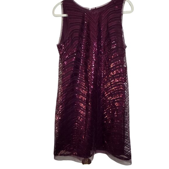 Vince Camuto Plum Purple Sequin Mini Swing Sheath Dress Sleeveless 14 NWT - Picture 2 of 9